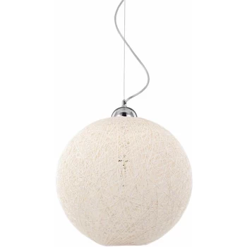 Ideal Lux Lighting - Ideal Lux Basket - 1 Light Large Ceiling Globe Pendant Cream, E27