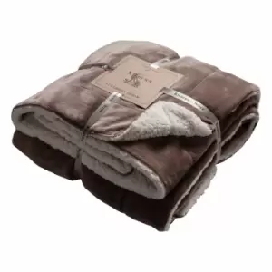 Crossland Grove Sherpa Throw Taupe 1520x1770mm