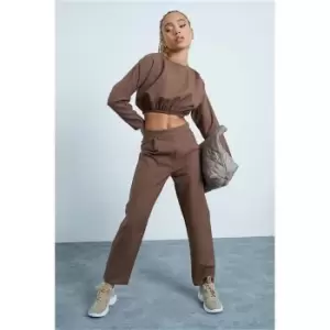 I Saw It First Chocolate Woven Tapered Cigarette Co-Ord Trousers - Brown