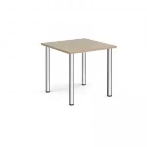 Rectangular chrome radial leg meeting table 800mm x 800mm - barcelona