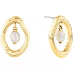 Calvin Klein Ladies CKJ Edgy Pearls Earrings 35000562 - Gold