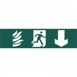 Scan Running Man Arrow Down Sign 200mm 50mm Standard