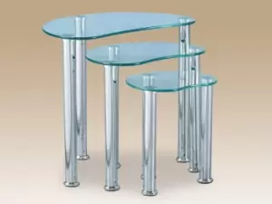 Seconique Cara Glass Nest of Tables Flat Packed