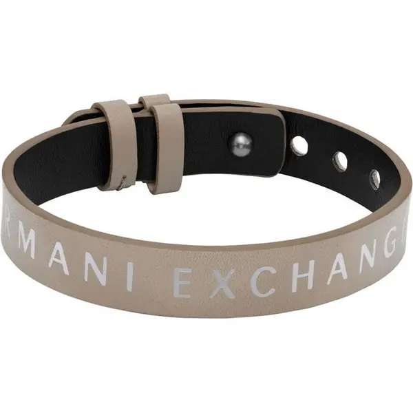 Armani Exchange Gents Armani Exchange Brown Reversible Bracelet - Beige One Size