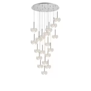 Salisbury 19 Light G9 3.5m Round Multiple Ceiling Pendant With Polished Chrome And Crystal Shade