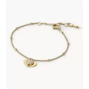 Michael Kors Womens Pav Heart 14K -Plated Sterling Silver Bracelet - Gold