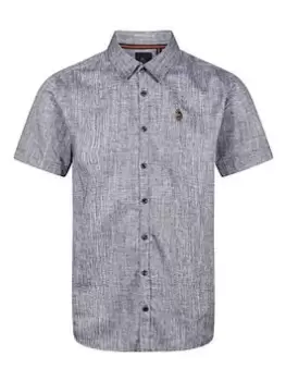 Luke 1977 Yoko Short Sleeve Linen Shirt - Dark Navy