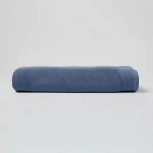 HOMESCAPES Denim Blue 100% Combed Egyptian Cotton Jumbo Towel 700 GSM - Blue