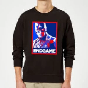 Avengers Endgame Captain America Poster Sweatshirt - Black - XXL