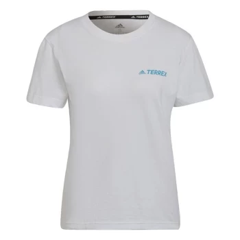 adidas Terrex Mountain Fun Graphic T-Shirt Womens - White