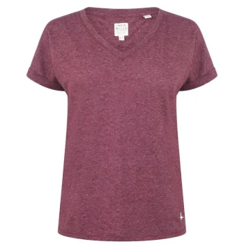 Jack Wills Etton V Neck T-Shirt - Plum