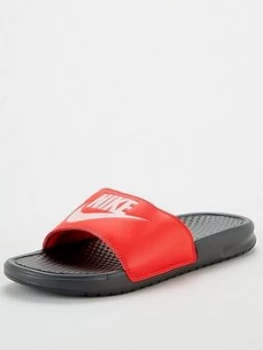 Nike Benassi Just Do It Slides - Red/Black , Grey/White, Size 9, Men