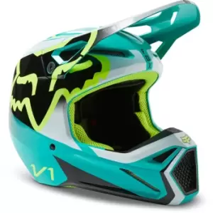 FOX V1 Leed Motocross Helmet, turquoise, Size L, turquoise, Size L