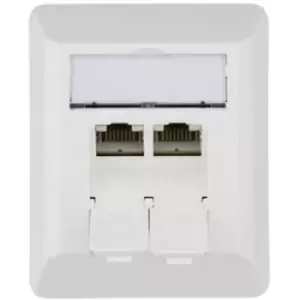 Telegaertner Network outlet Surface-mount CAT 6A 2 ports Alpine white