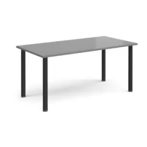 Rectangular Black radial leg meeting table 1600mm x 800mm - onyx grey