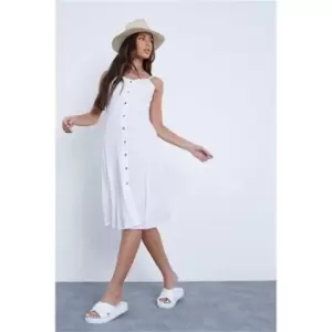 I Saw It First White Broderie Anglaise Lace Tie Back Midi Dress - White