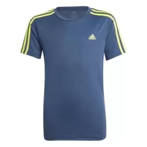 adidas 3S Acid T Shirt Juniors - Blue