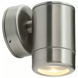 Loops - Outdoor IP65 Wall Downlight - Dimmable 7W LED GU10 - Brushed Stainless Steel