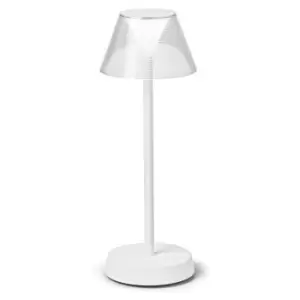 Ideal Lux LOLITA Dimmable Integrated LED Table Lamp White, In-Built Switch, 3000K, IP54