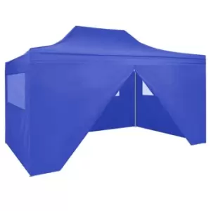 Vidaxl Professional Folding Party Tent With 4 Sidewalls 3x4 M Steel Blue