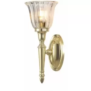 Loops - IP44 Wall Light Tulip Shaped Glass LED Included Polished Brass LED G9 3.5W