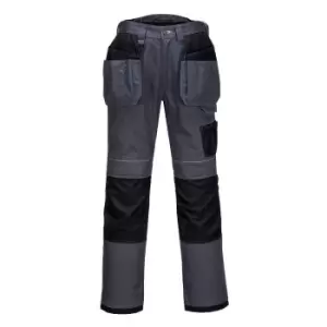 Portwest Mens PW3 Work Holster Trousers (32R) (Zoom Grey/Black)