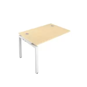 Telescopic Sliding 1 Person Maple Bench Extension with Cable Port - 1200 X 800 - White Frame