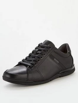 Hugo Boss Athleisure Saturn Leather Trainers Black Size 10 Men