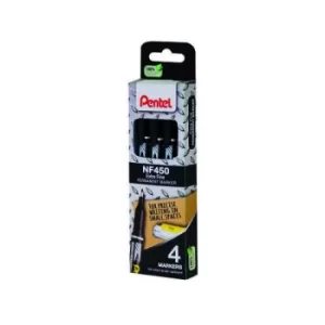 Pentel Permanent Marker Fine Black (Pack of 4) YNF450/4-A