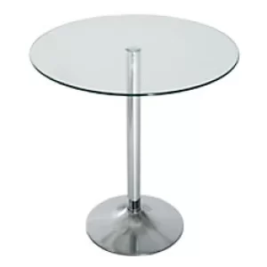 Homcom Round Table Bar with Black Tempered Glass Top