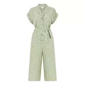 Yumi Green Daisy Print Jumpsuit - Green