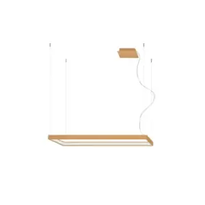 Tuula Integrated LED Rectangle Pendant Ceiling Light, Gold, 4000K, 5757lm