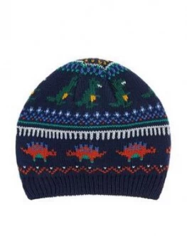 Monsoon Boys Dino Clay Fairisle Novelty Beanie Hat - Multi, Size 3-6 Years