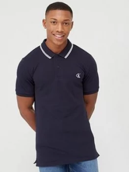 Calvin Klein Jeans CK Essential Tipping Slim Polo Shirt - Night Sky, Night Sky, Size L, Men