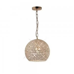 Ceiling Pendant 5 Light French Gold, Crystal