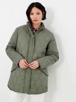 Joules Rosedale Onion Quilted Coat - Green, Size 14, Women