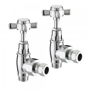 Wickes Chrome Cross Head Angled Radiator Valves - 15mm