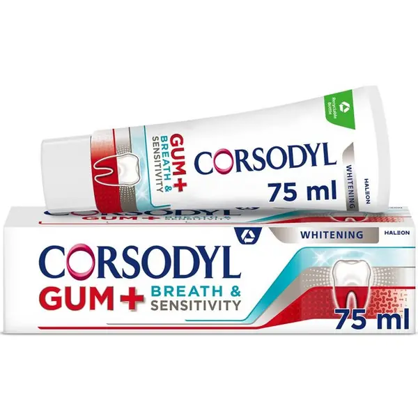 Corsodyl Gum Breath & Sensitivity Whitening Toothpaste 75ml