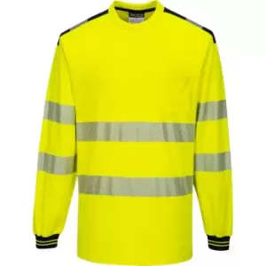 Portwest HiVisTex Pro Long Sleeved T Shirt Yellow / Black 3XL