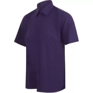 Henbury Mens Wicking Short Sleeve Work Shirt (M) (Purple)