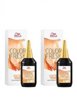 Wella Wella Professionals Color Fresh Semi-Permanent Colour Lightest Blonde Gold Violet 75ml Duo Pack