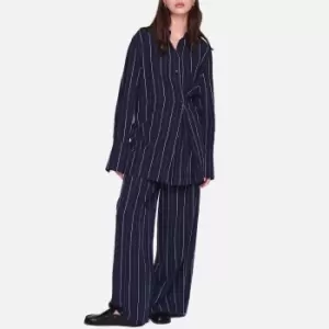 Aligne Kayla Pinstripe Wrap Front Lyocell-Blend Shirt - EU 36/UK 8