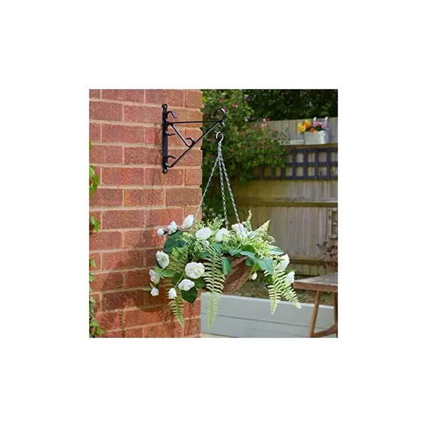 MARCO PAUL 30cm Hanging Basket Artificial Flowers Garden Decor Fake Floral & Foliage Hanging Chain Colourful Indoor Outdoor Patio, Home, Garden Decora