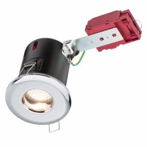 KnightsBridge IP65 GU10 50W 230V LED IC Fire Rated Fixed Shower Downlight - Polished Chrome