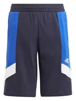 adidas Junior Colour Block 3-Stripes Short - Navy, Navy/Blue, Size 9-10 Years
