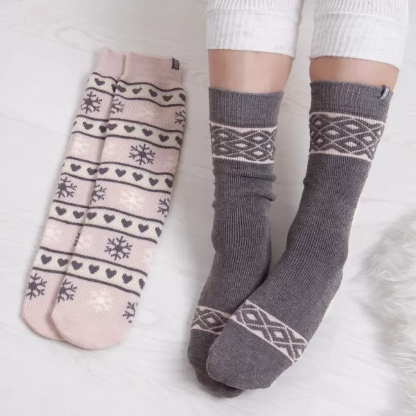 totes Original Fair Isle Slipper Socks MultiColoured