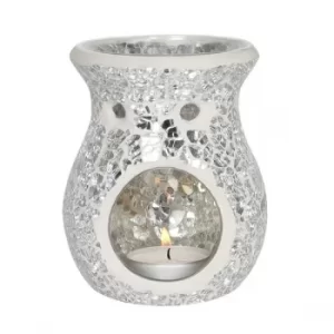 Small Silver Crackle Oil Burner