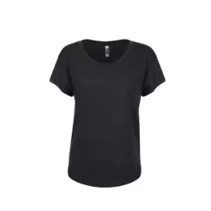 Next Level Womens/Ladies Tri-Blend Dolman T-Shirt (M) (Vintage Black)