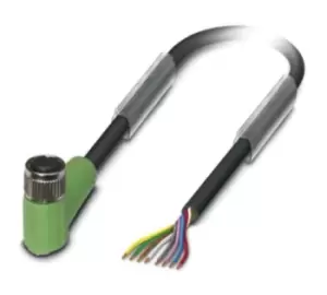 Phoenix Contact Sac-8P- 3,0-Pur/m 8Fr Sensor Cord, 8P, M8 Rcpt-Free End, 3M