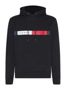 Tommy Hilfiger Logo Overhead Hoodie, Black, Size 4XL, Men